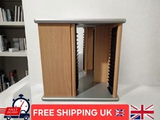 Used Wood 72 CD Spinner Rack Rotating Countertop Storage Compact Holder Marry k