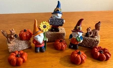 13 Fall Gnome Pumpkins Halloween Village House Farm Garden Accessories Decor NEW