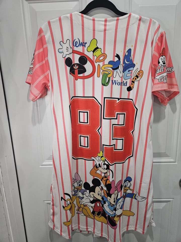 Vestido Jersey de Béisbol Disney Mickey Mouse 23 Rojo Blanco Para Mujer Talla M Foto 2 de 4