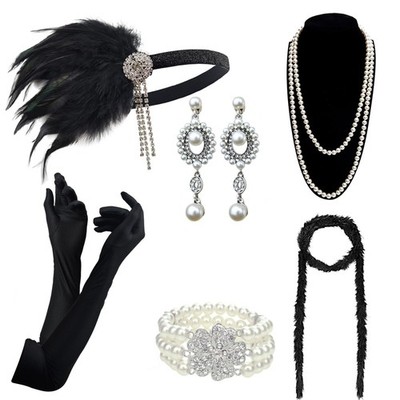 DRESHOW 1920s Great Gatsby Accessories for Women Flapper Headpiece Headband G...