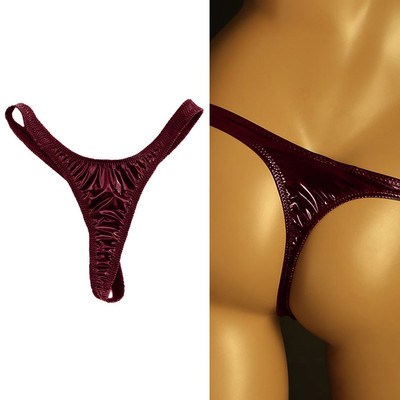 Damen Lackleder G String T Back Tangas Wetlook Höschen Unterwäsche