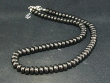 Shungite Necklace with 8mm Rondelle Beads From Russia - 18"