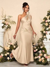 Asymmetric Cut Out Ruched Maxi Dress Sexy Mermaid Party Wedding Bodycon