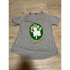 Mitchell Ness Celtics Gray Heather V Neck Shirt Womens M Basketball Sportswear