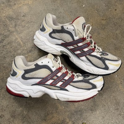Adidas Boston Mens Running Shoes White/Gray/ Red   Size 10.5 VINTAGE