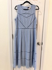 Tahari ASL Sabina Dress New W/ Tags Light Blue. Cottagecore Boho Hippy Summer