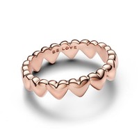 Ring 56 - Rosé Vergoldet - Herz Reihe