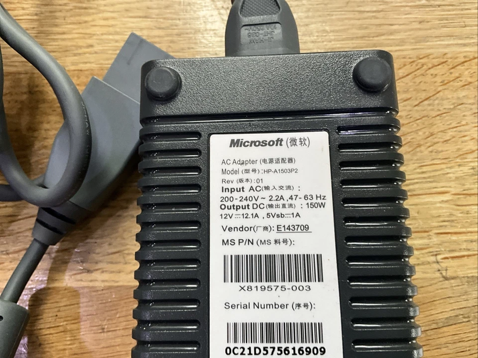 Microsoft HP-A1503P2 Power Supply AC Adapter 12V 12.1A 150W for Xbox 360 Console - Image 2 of 2