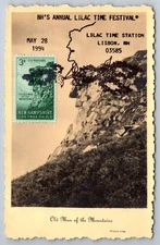 1068 New Hampshire Statehood Old Man of the Mountains Maxi Card w/Pictorial Canc