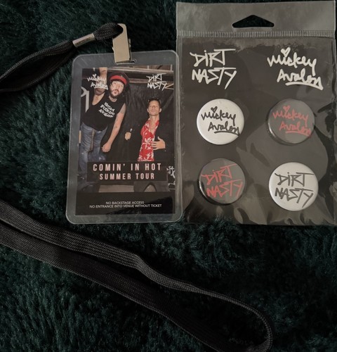 Mickey Avalon Dirt Nasty Comin’ In Hot Summer Tour VIP Schlüsselband + 4 Pin Set Rap   - Bild 1 von 5