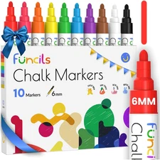 10 Liquid Chalk Markers for Blackboard - (10 Pack, 6Mm Reversible Tip) | Chalkbo