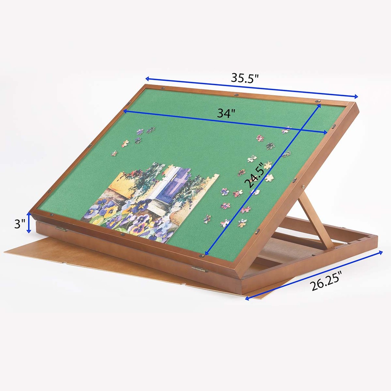 Puzzle Magic Wooden Tabletop Puzzleboard - Adjustable Jigsaw Puzzle Easel