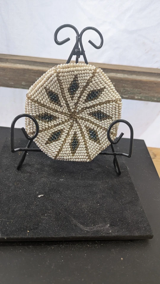 Cartera antigua con cuentas de metal plata placa cambio pat 15 03 de diciembre Foto 2 de 4