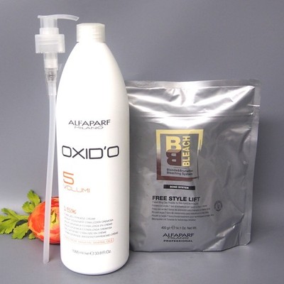 DUO Alfaparf Oxid'o 5 Volume 15% Cream Developer 1L & BB Bleach FREE STYLE LIFT