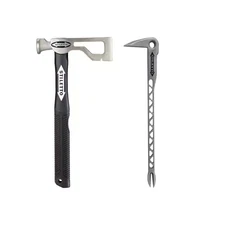 Drywall Axe Fiberglass Hammer with 13 In. Handle with 12 In. Titanium Clawbar Na