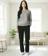 NEW Charter Club 100% CASHMERE Sweater SMALL Light Gray Long Sleeve Relaxed Fit 