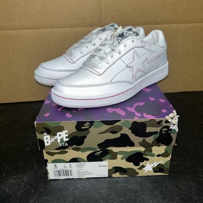 Reebok Club C 85 BAPE WHITE CONTRAST STITCH Q47367 MENS SIZE 8 BRAND NEW!!