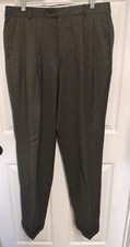 Chaps Ralph Lauren Wool Pleated Trousers Made in Canada 33 (34x31 Actual) EUC