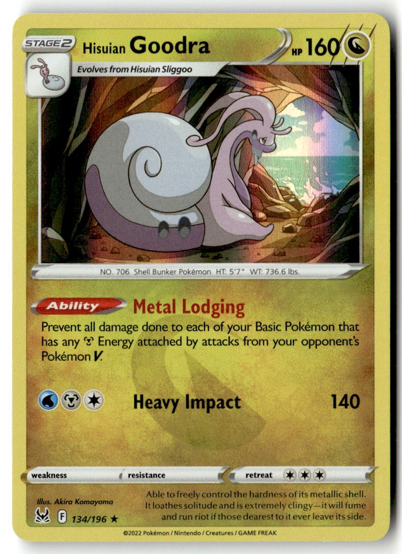Hisuian Goodra 134/196 Holo Rare Lost Origin Pokemon Holo Near Mint