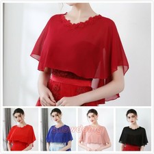 Lady Chiffon Cape Bolero Wrap Shawls Wedding Evening Dresses Elegant Jacket Tops