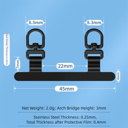 Metal Lanyards Card Ultra-thin Sling Rope Card Clip Snap Strap Mobile Phone - Photo 2/15