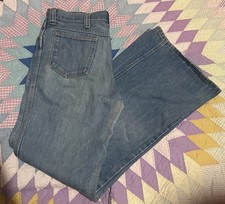 Vintage 70s Flare Leg Bell Bottom Jeans Leg Sedgefield Mens Unisex Denim 36/34