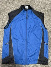 illumiNITE Full Zip Reflective Running Vest Mens Medium Blue Black Vented