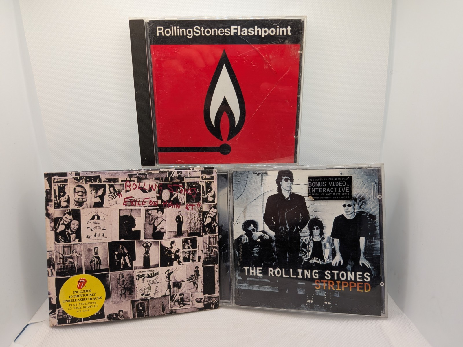 THE ROLLING STONES CD Bundle Lot Exile On Main Street Flashpoint Stripped
