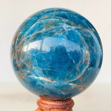 562g Natural Blue Apatite Quartz Crystal Sphere Mineral Specimen Healing C135