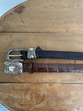 Women s Leather Vintage Belts Set of 2 Size M