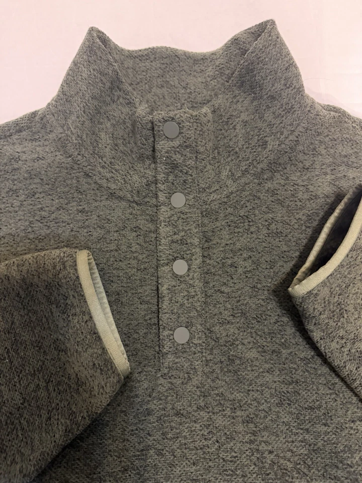 Suéter Pullover Diseño Alpino Cuarto a Presión Polar Verde Oscuro Para Hombre Talla Lg Foto 4 de 4