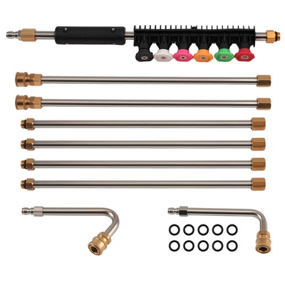 #ad Pressure Washer Extension Pole 4000PSI 6 Spray Tips Curved Rod Cleaning Set $30.00