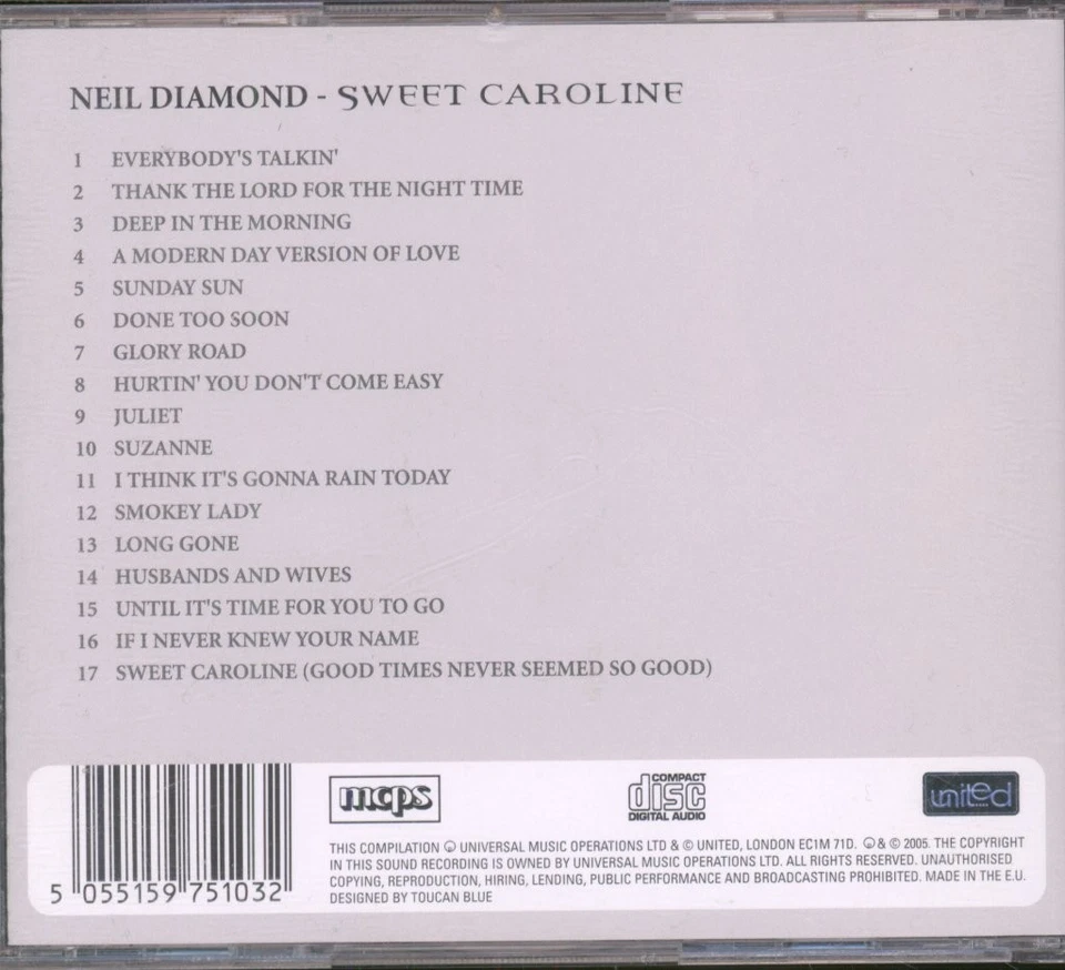 Neil Diamond Sweet Caroline Utd103 CD Europe United 2005 UTD103 - Bild 2 von 3