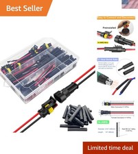 14 AWG 2 Pin Waterproof Automotive Electrical Connectors Kit 10 Sets with Hea...