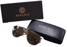 Versace Sunglasses Mod 2225 1002/71 60 15 140 2N Bold Pilot Aviator Gold Design