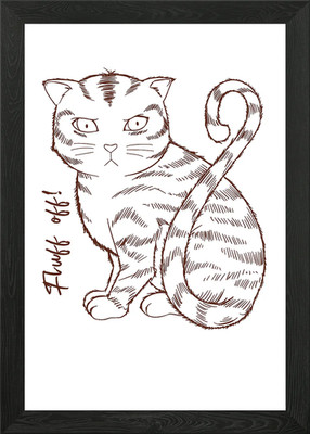 Fluff Off Cat in Anime Framed Wall Art Poster Canvas Print Picture