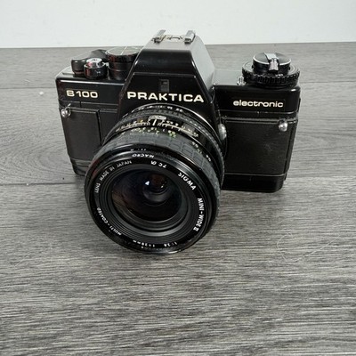Praktica B100 Electronic analoge Spiegelreflexkamera 35 mm Sigma 28 mm F2.8 Objektiv getestet