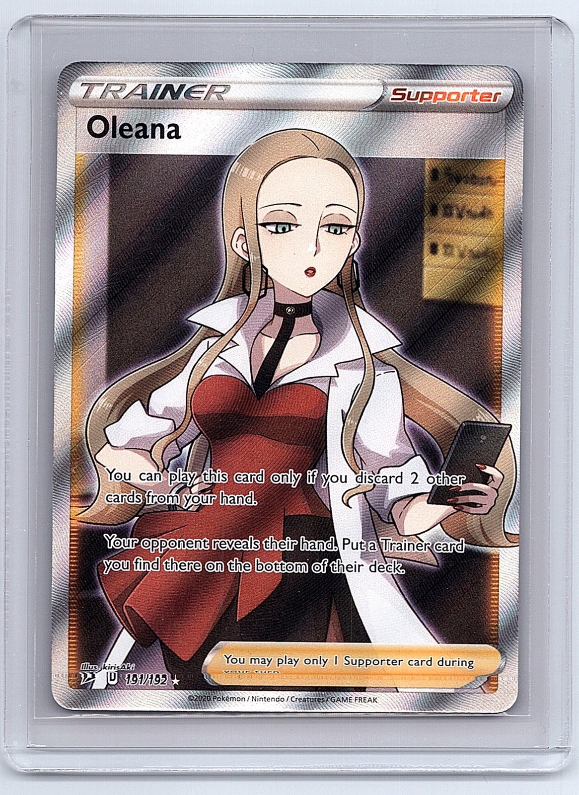 Oleana 191/192 Ultra Rare Rebel Clash Pokemon Near Mint