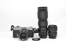 NEAR MINT Konica Autoreflex T3 Silver w/ 3 Lenses meter not tested form Japan