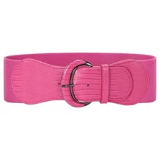  Women Stretchy Wide Waist Belt for Dress Ladies Suit for size 31"-36" Rose Red