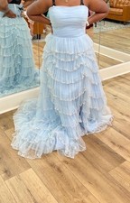 Sherri Hill Baby Blue Strapless Prom Dress Size10