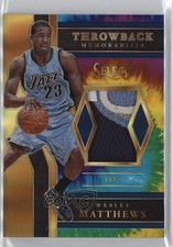 2017 Panini Select Throwback Memorabilia Tie-Dye Prizm 4/25 Wesley Matthews 0rd2