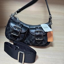 COACH CQ184 Ashton Baguette Signature Denim Handbag Shoulder Bag Women BRAND NEW