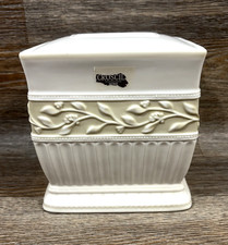 Croscill Willow Brook Acadia Ceramic Off White Tissue Box Cover Dispenser
