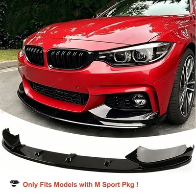 For BMW 4 Series F32 F33 F36 M Sport 14-20 Front Bumper Splitter Lip Gloss Black