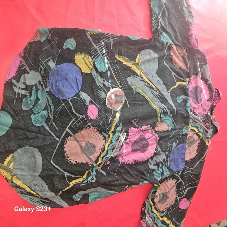 Mens Vintage Esprit By Campus Button Collared Shirt Size Large 80s Print - Image 3 of 4