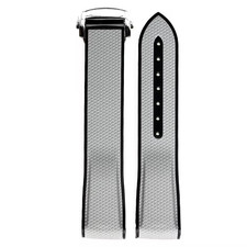 Curved End Silicone Strap Folding Buckle Men Women Soft Waterproof Sport Bracele