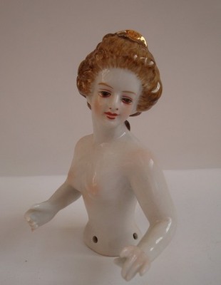 Half doll Figurine Pin-up Marchioness Half Doll Pincushion Arms Away Art Deco St