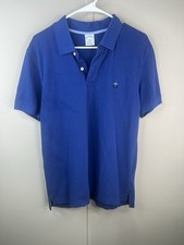 Brooks Brothers 1818 Polo Shirt Mens Large Blue Slim Fit Short Sleeve