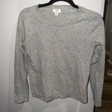 J. Crew Teddie Sweater Women Medium Long Sleeve Crewneck Wool Blend Grey